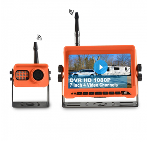 RV Backup Camera Digital Wireless HD 1080P w/ 7" DVR Monitor, Up to 4 Cameras Backing Up or